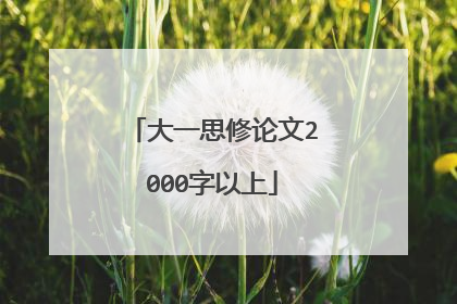 大一思修论文2000字以上