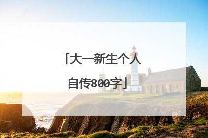 大一新生个人自传800字