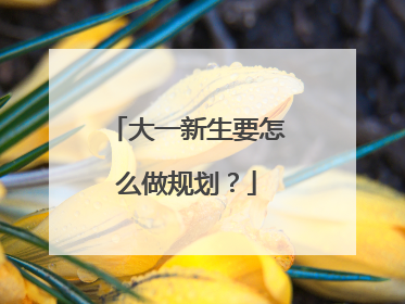 大一新生要怎么做规划？