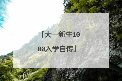 大一新生1000入学自传