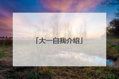 大一自我介绍