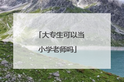 大专生可以当小学老师吗