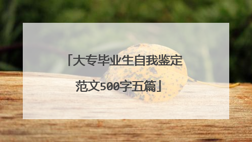 大专毕业生自我鉴定范文500字五篇