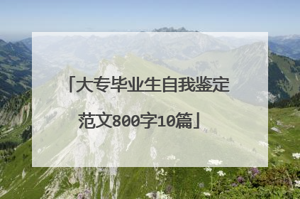大专毕业生自我鉴定范文800字10篇
