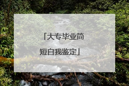 大专毕业简短自我鉴定