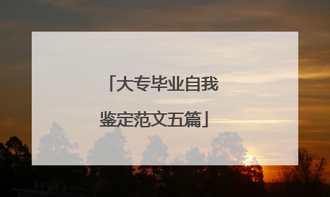 大专毕业自我鉴定范文五篇