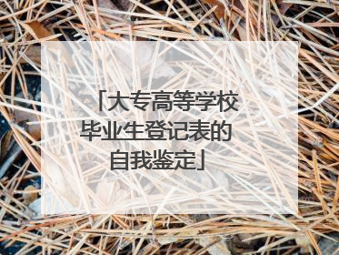 大专高等学校毕业生登记表的自我鉴定