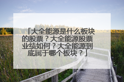 大全能源是什么板块的股票？大全能源股票业绩如何？大全能源到底属于哪个板块？