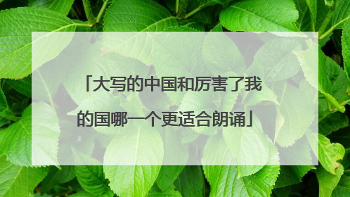 大写的中国和厉害了我的国哪一个更适合朗诵