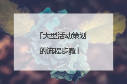 大型活动策划的流程步骤