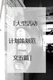 大型活动计划策划范文五篇