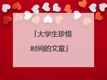 大学生珍惜时间的文章