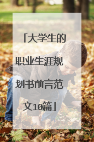 大学生的职业生涯规划书前言范文10篇