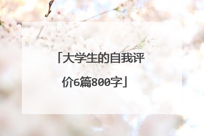大学生的自我评价6篇800字