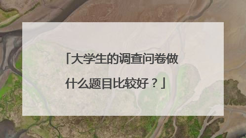 大学生的调查问卷做什么题目比较好?