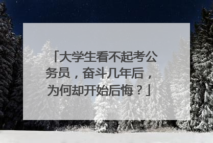 大学生看不起考公务员，奋斗几年后，为何却开始后悔？
