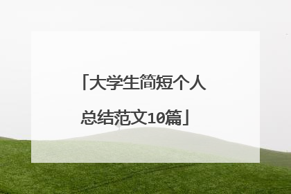 大学生简短个人总结范文10篇