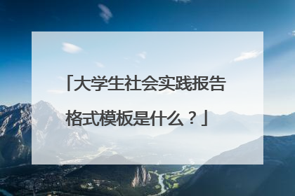 大学生社会实践报告格式模板是什么?