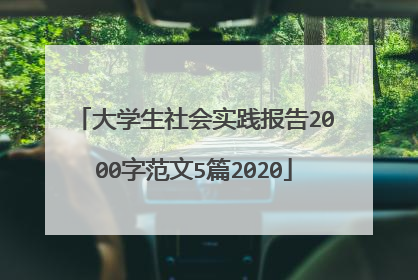 大学生社会实践报告2000字范文5篇2020