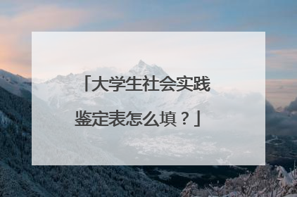 大学生社会实践鉴定表怎么填?