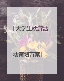 大学生秋游活动策划方案