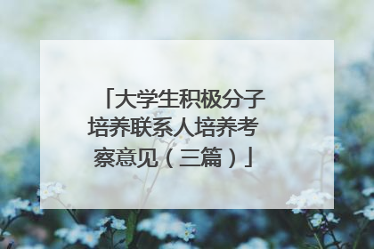 大学生积极分子培养联系人培养考察意见(三篇)