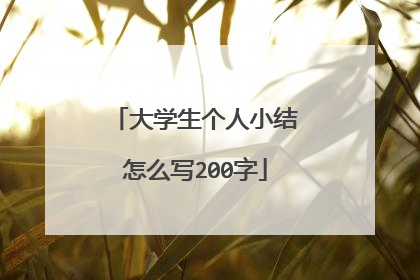 大学生个人小结怎么写200字