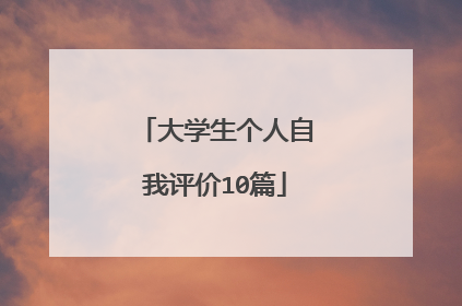 大学生个人自我评价10篇