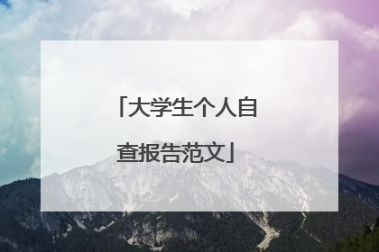 大学生个人自查报告范文