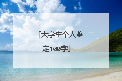 大学生个人鉴定100字