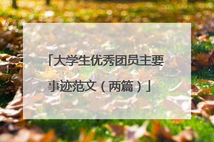 大学生优秀团员主要事迹范文（两篇）