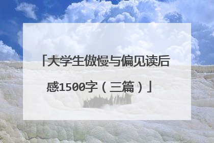 大学生傲慢与偏见读后感1500字(三篇)