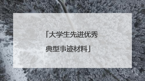 大学生先进优秀典型事迹材料