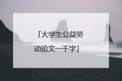 大学生公益劳动论文一千字