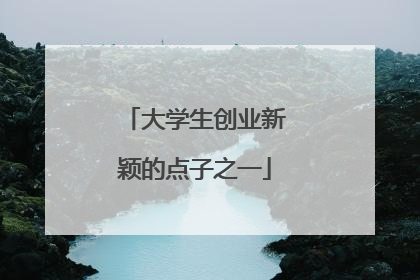 大学生创业新颖的点子之一