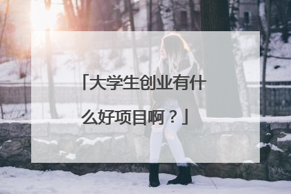 大学生创业有什么好项目啊？