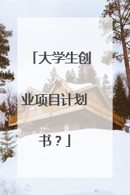 大学生创业项目计划书?