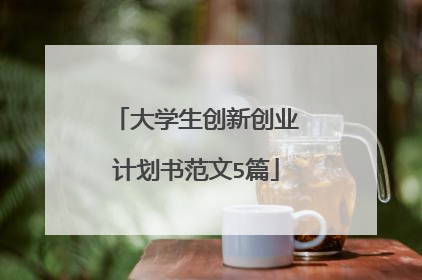 大学生创新创业计划书范文5篇