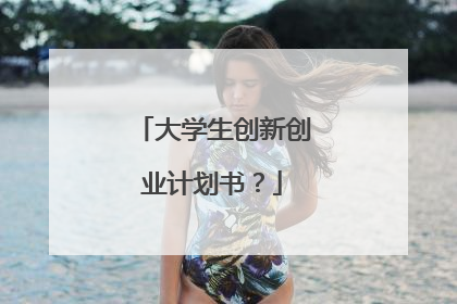 大学生创新创业计划书？