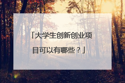 大学生创新创业项目可以有哪些？