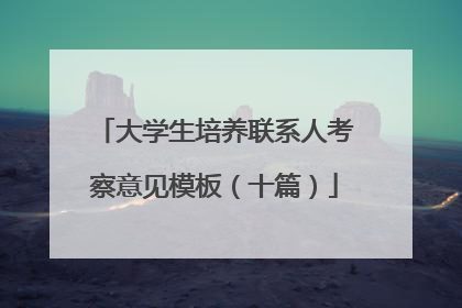 大学生培养联系人考察意见模板（十篇）