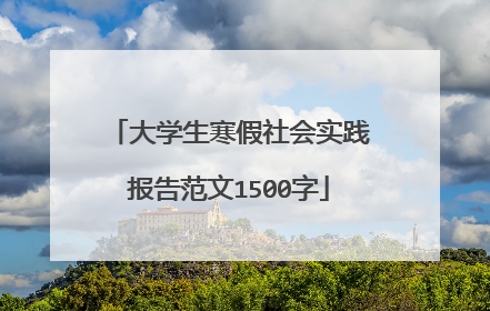 大学生寒假社会实践报告范文1500字