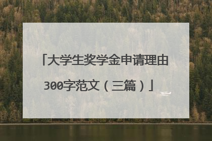 大学生奖学金申请理由300字范文(三篇)