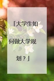 大学生如何做大学规划?