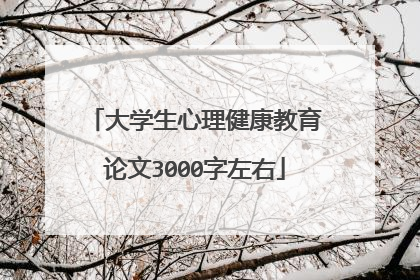 大学生心理健康教育论文3000字左右