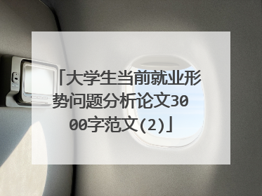 大学生当前就业形势问题分析论文3000字范文(2)
