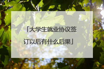 大学生就业协议签订以后有什么后果