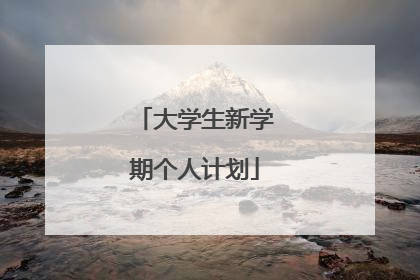 大学生新学期个人计划