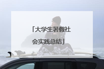 大学生暑假社会实践总结