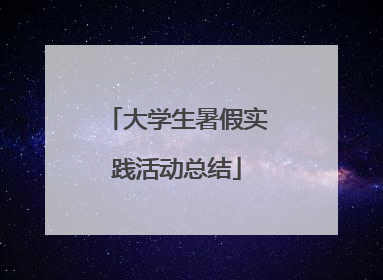 大学生暑假实践活动总结